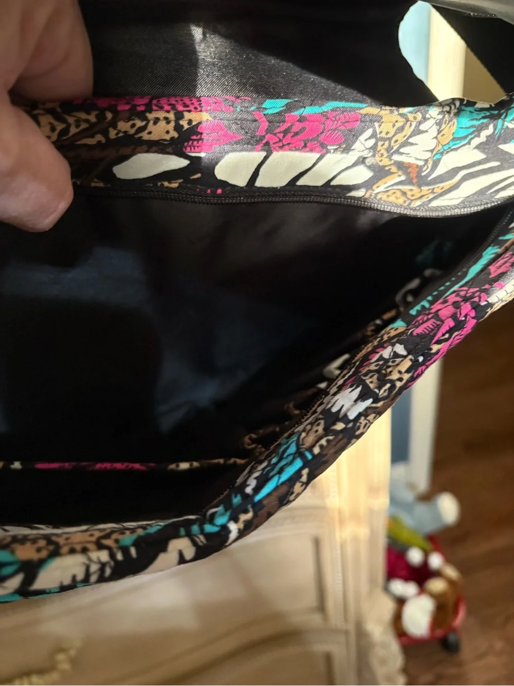 Vera Bradley Floral Laptop Crossbody in Teal, Pink & Brown